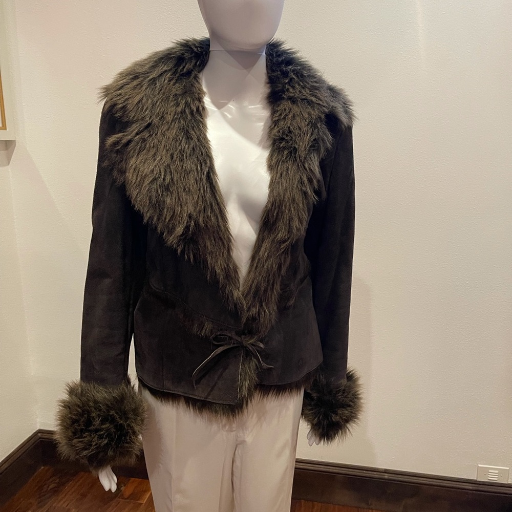 Vintage Leather Caruana Fur Coat